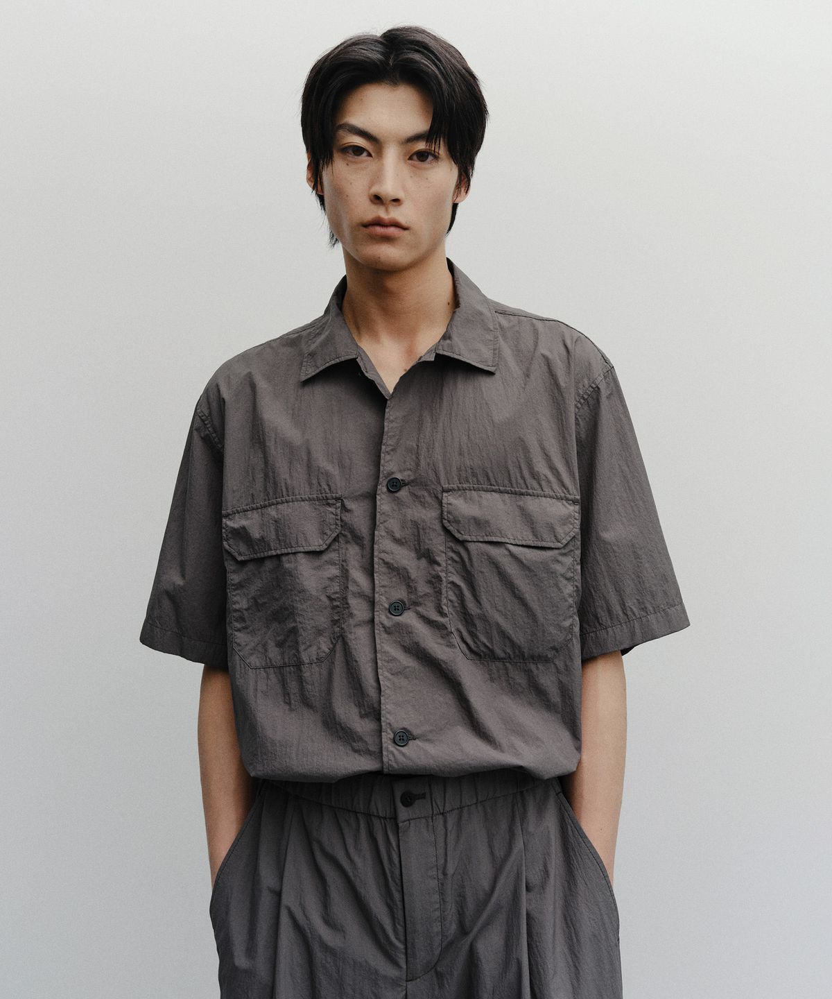 어나더 오피스(ANOTHER OFFICE) Flow CPO S/S Shirt (Graphite)