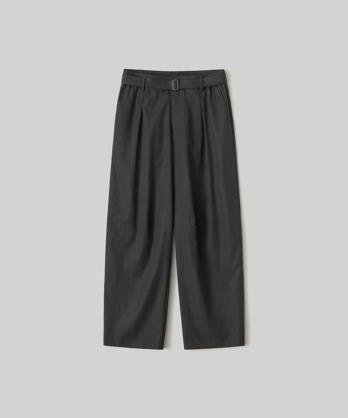 어나더 오피스(ANOTHER OFFICE) Structure Tencel Slacks (Almost Black)