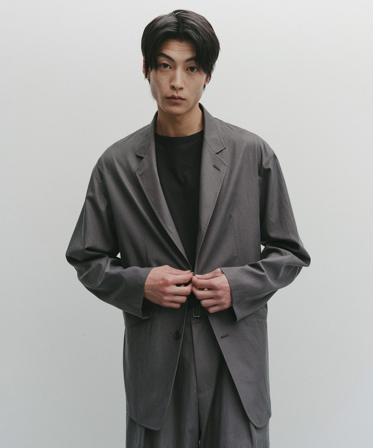 어나더 오피스(ANOTHER OFFICE) Structure Tencel Blazer (Graphite)