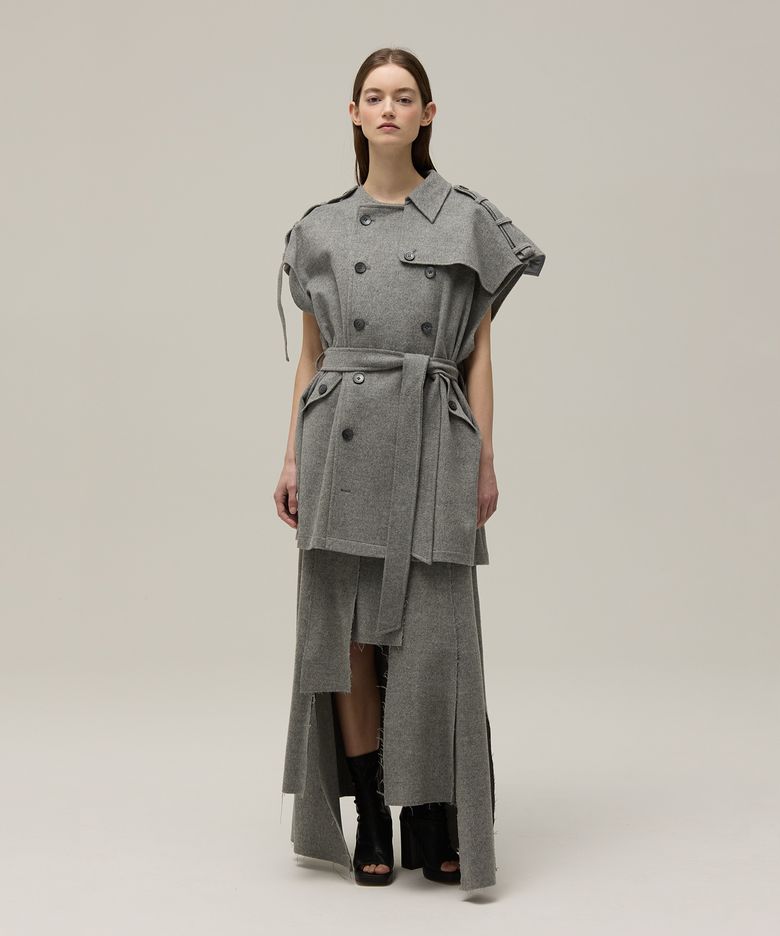 Wool patchwork skirt