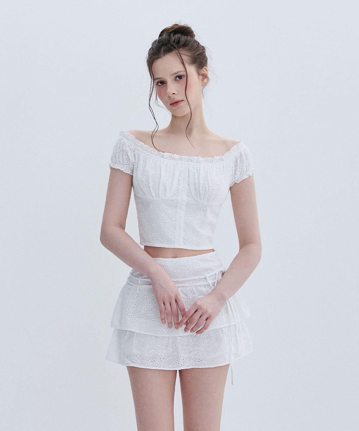 모아벨(MOABEL) LACE TWO-PIECE SET - CREAM
