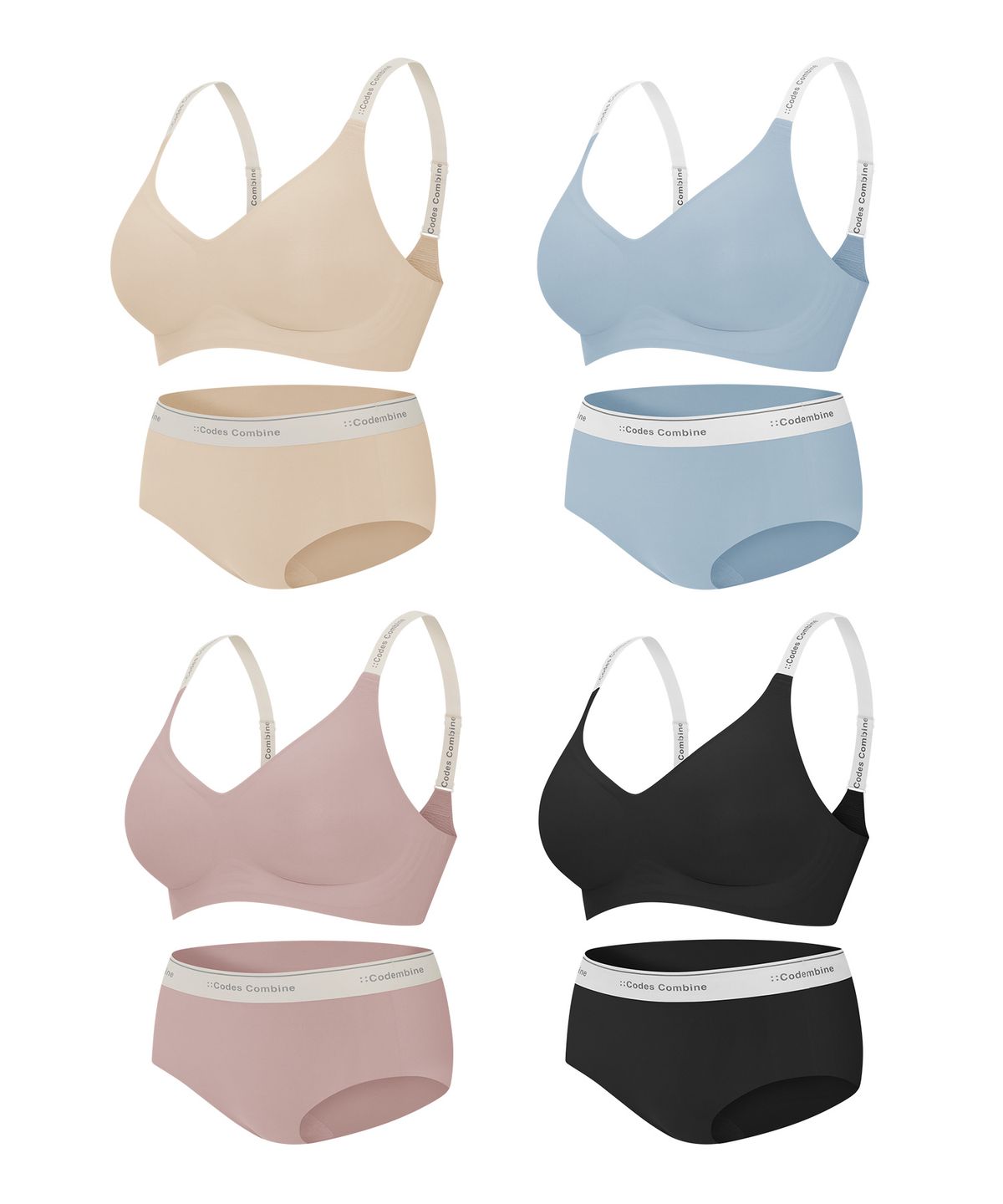 코데즈컴바인 이너웨어(CODES COMBINE INNERWEAR) 리프트업 볼륨일체형 노후크 심리스 브라팬티 세트