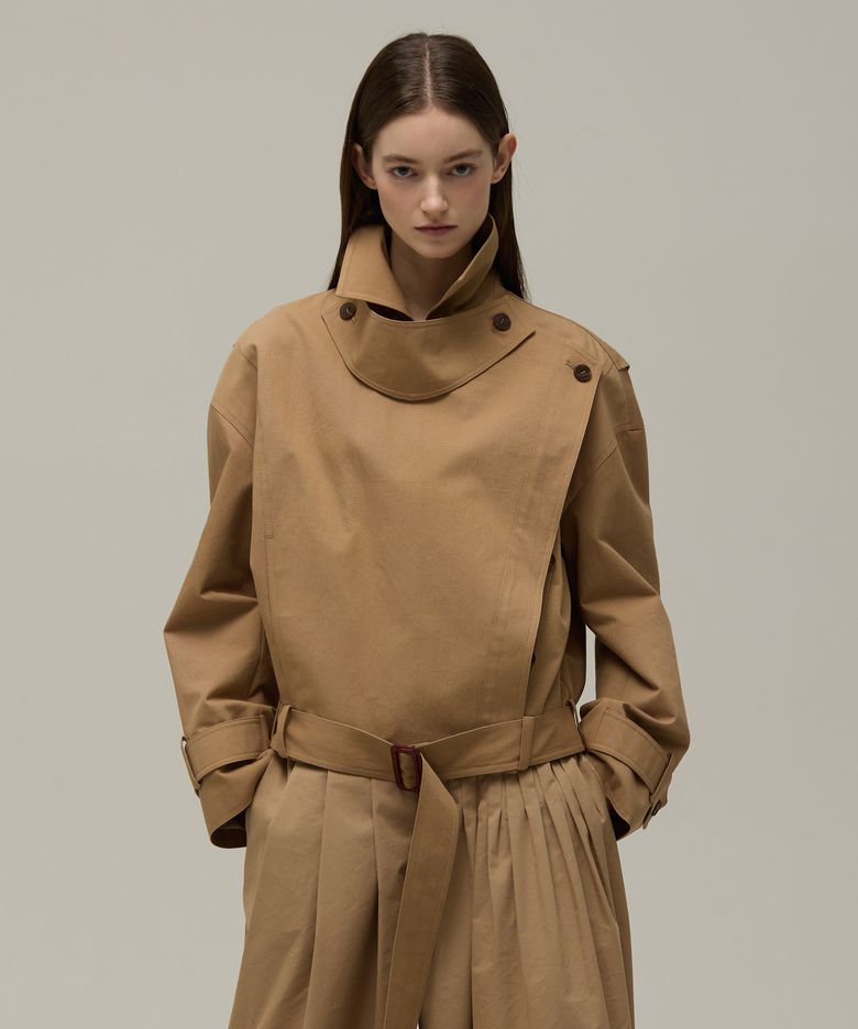 Balmacaan layered jacket