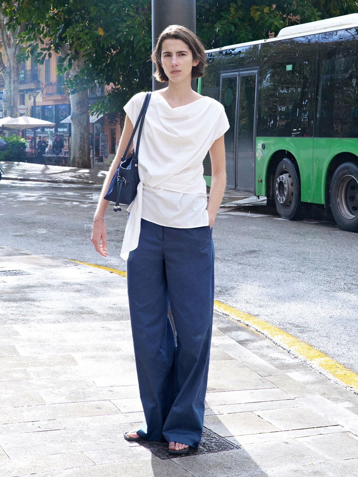 루에브르(LOEUVRE) Wide Cinch-Back Cotton Pants SW6ML776_2color