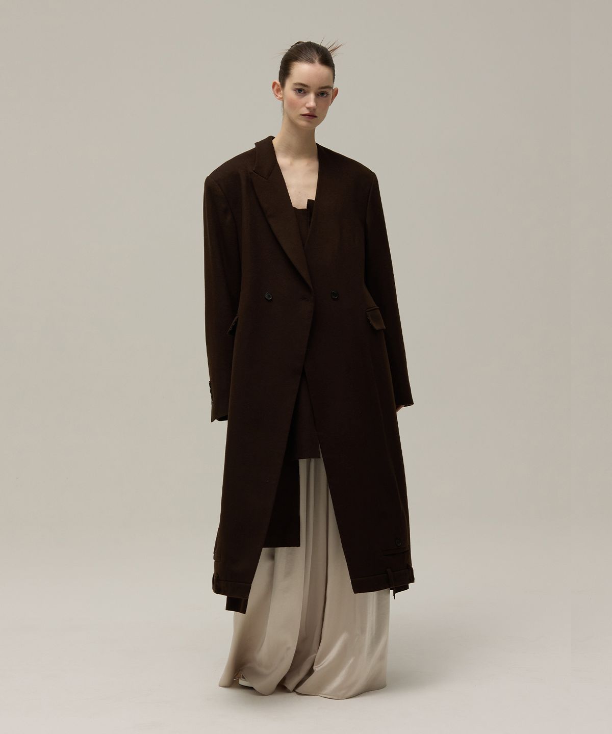 므아므(MMAM) Signature pants detail wool coat
