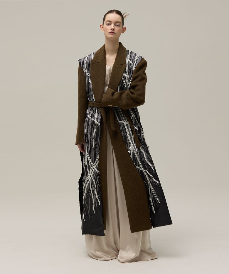 Layered doodle long vest