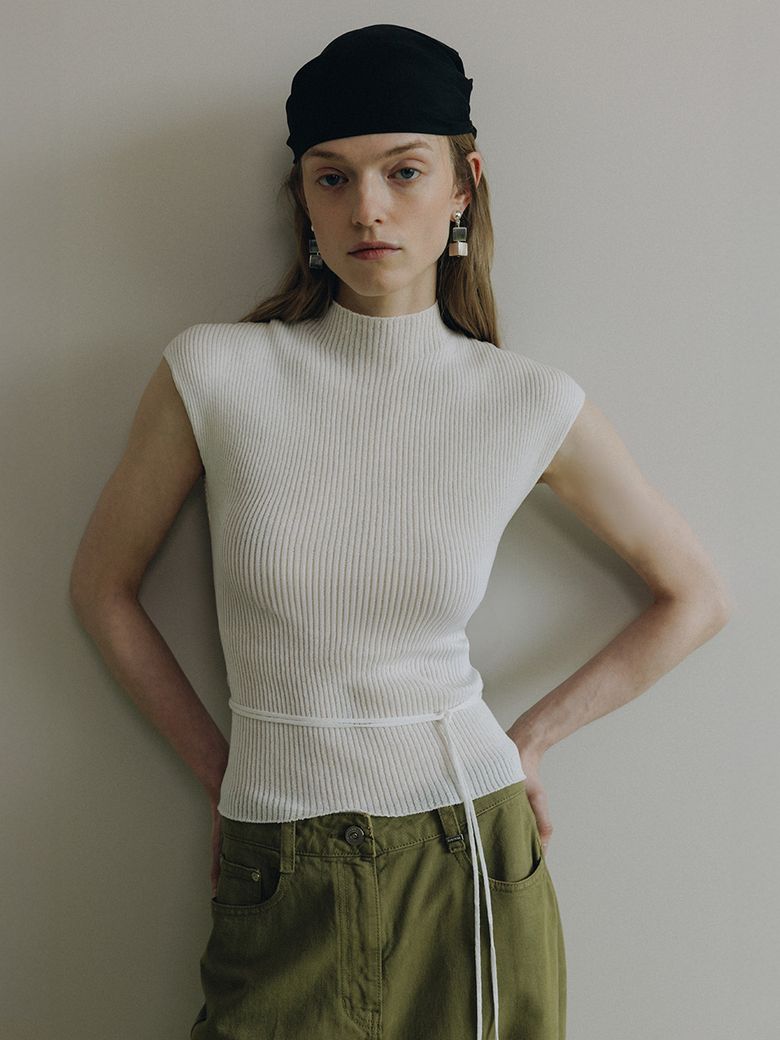 Wholegarment Mock Neck Knit Top SK6MP738_2color