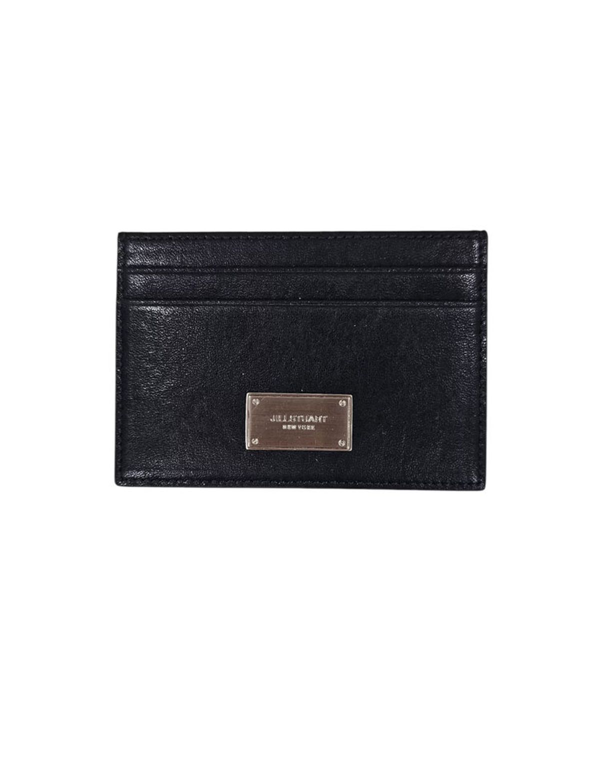질스튜어트 맨 액세서리(JILLSTUART MEN ACC) [Cracked-Leather] 스퀘어금속 사각장식 단카드홀더 2단 JUHO6F702BK