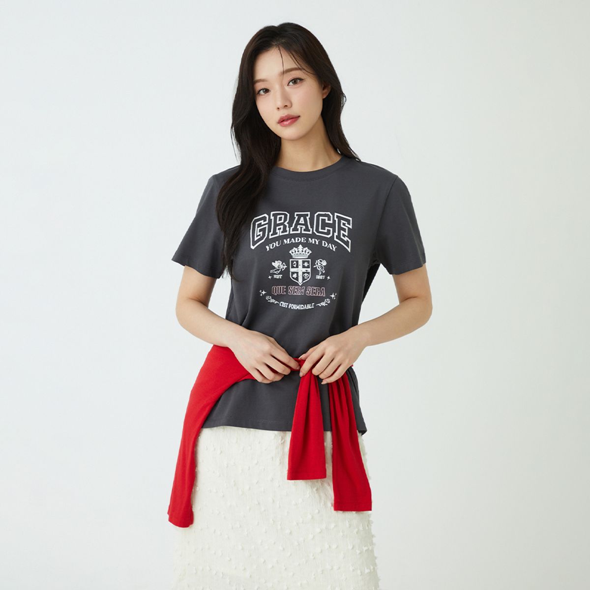 플라스틱 아일랜드(PLASTIC ISLAND) [BEIGE] 실켓터치 그래픽 티셔츠 PS7CH303