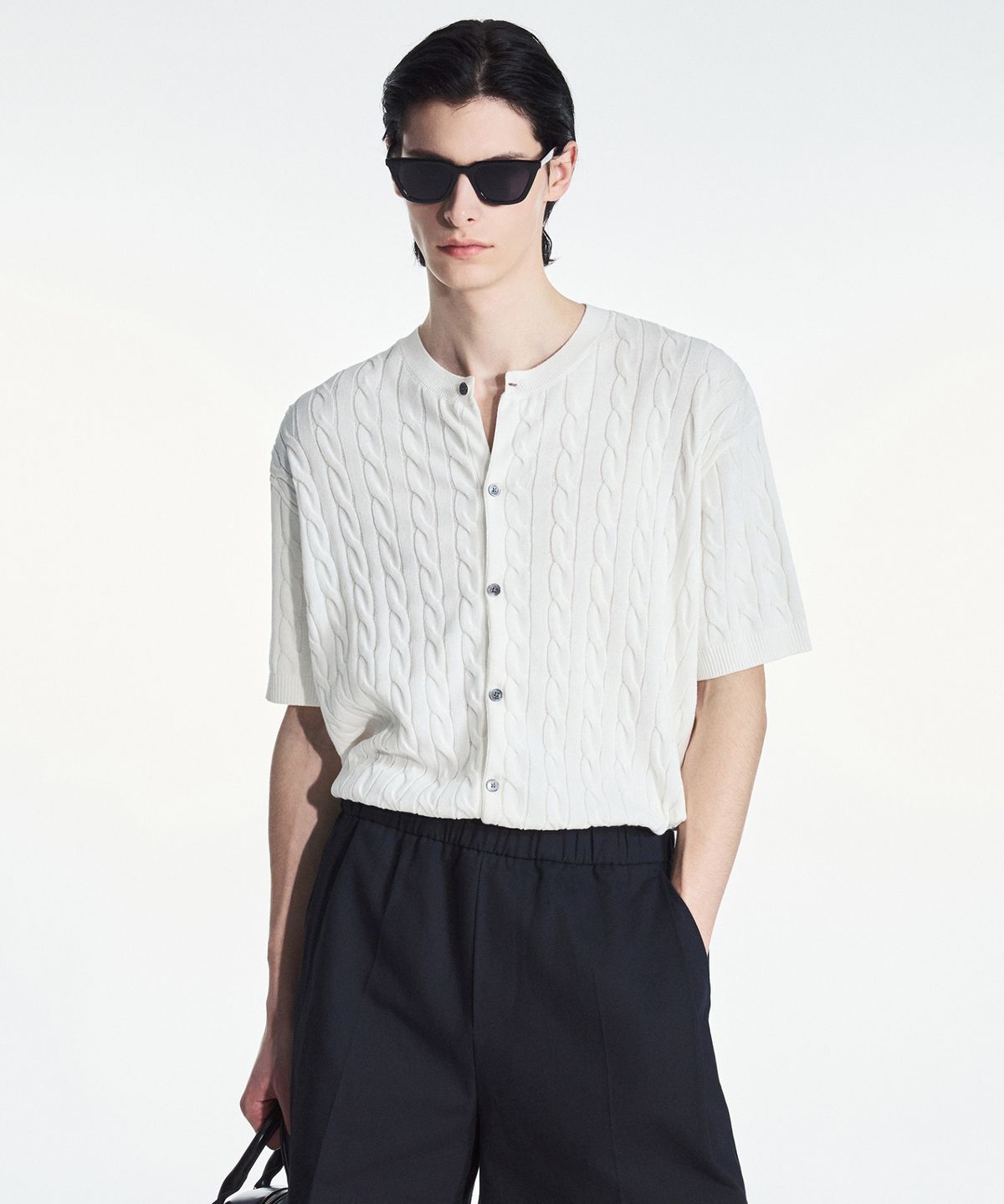 티엔지티(TNGT) Cable Knit Cardigan (White) TNSW6E208WT