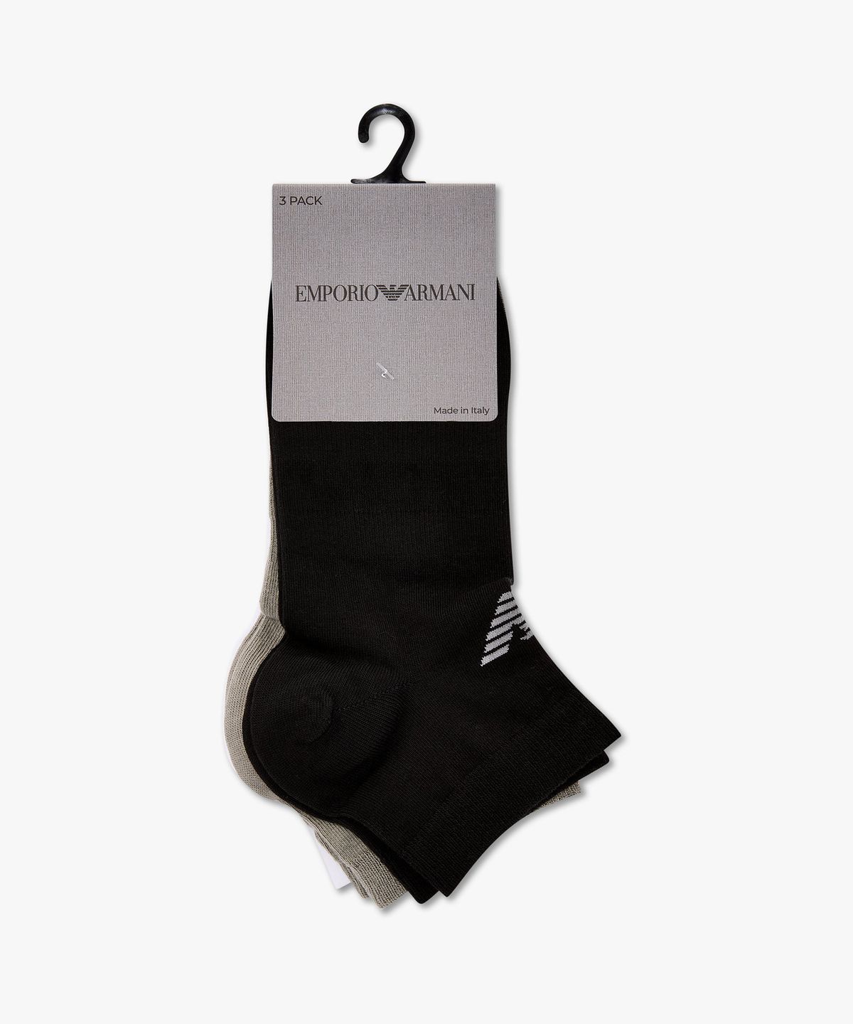 엠포리오 아르마니 언더웨어(EMPORIO ARMANI UNDERWEAR) 남성 이글 로고 스니커즈 삭스 3PACK_멀티 0816145006