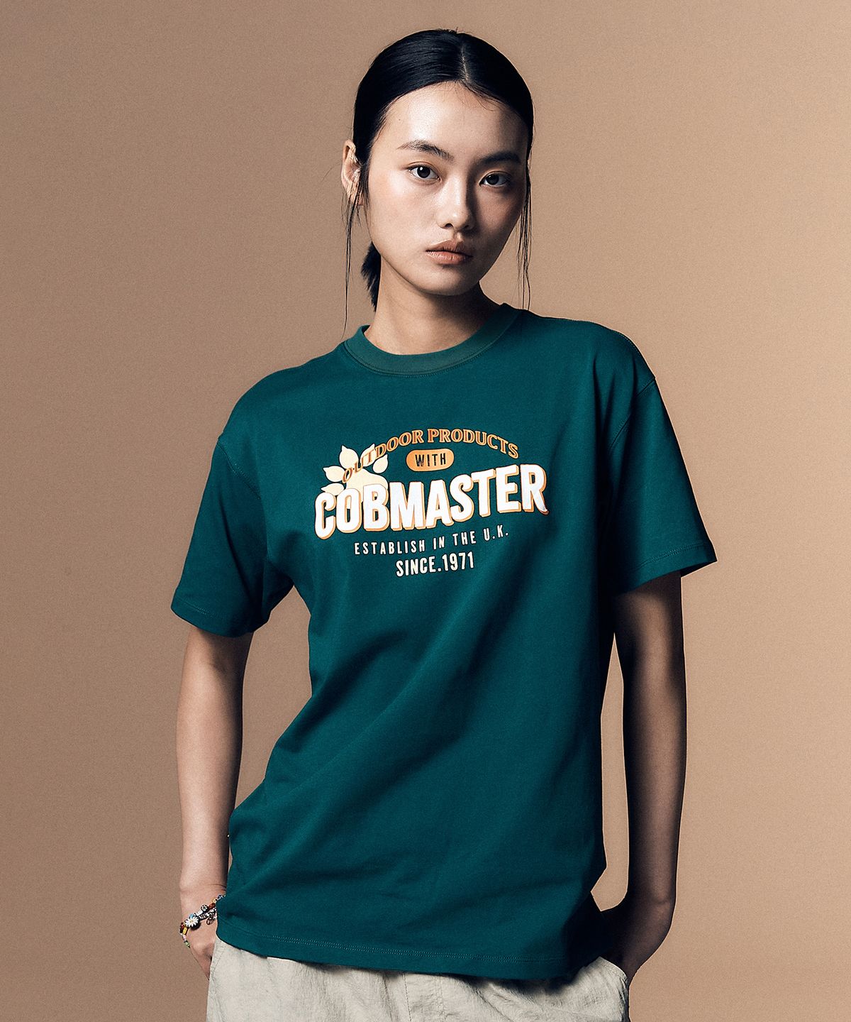 코브마스터(COBMASTER) [COB X ODP] SUPIMA VARSITY T-SHIRT [GREEN]