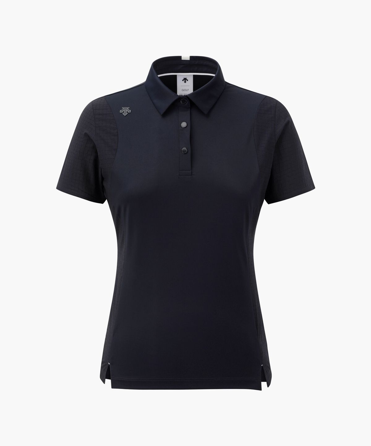 데상트 골프(DESCENTE GOLF) 여성 우븐 자가드 믹스 반팔 티셔츠  DR22WFTS4B