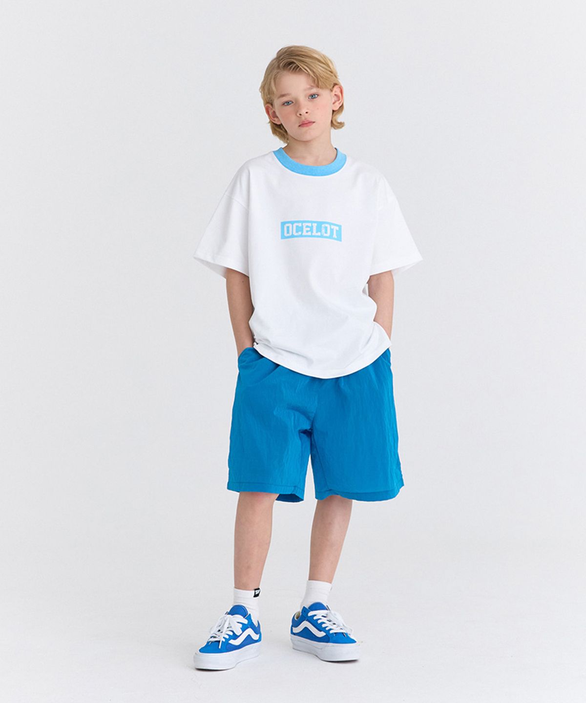 오실롯 주니어(OCELOT JUNIOR) [SET] G8G33 프레임 스퀘어나일론 셋업 (블루)