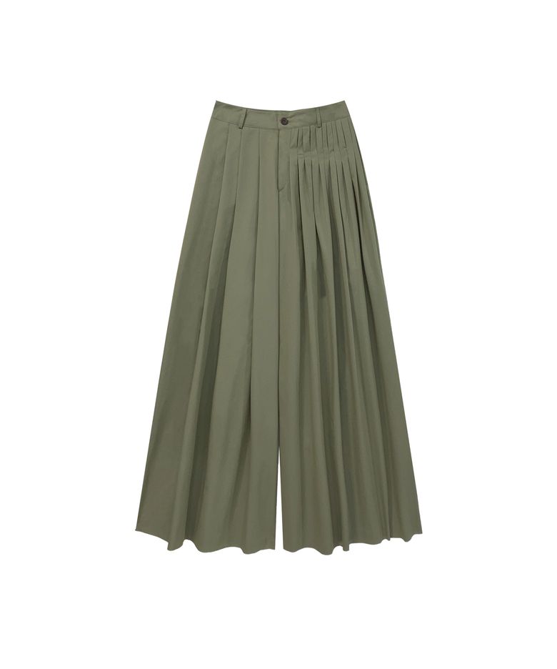 Wide pin tuck pants