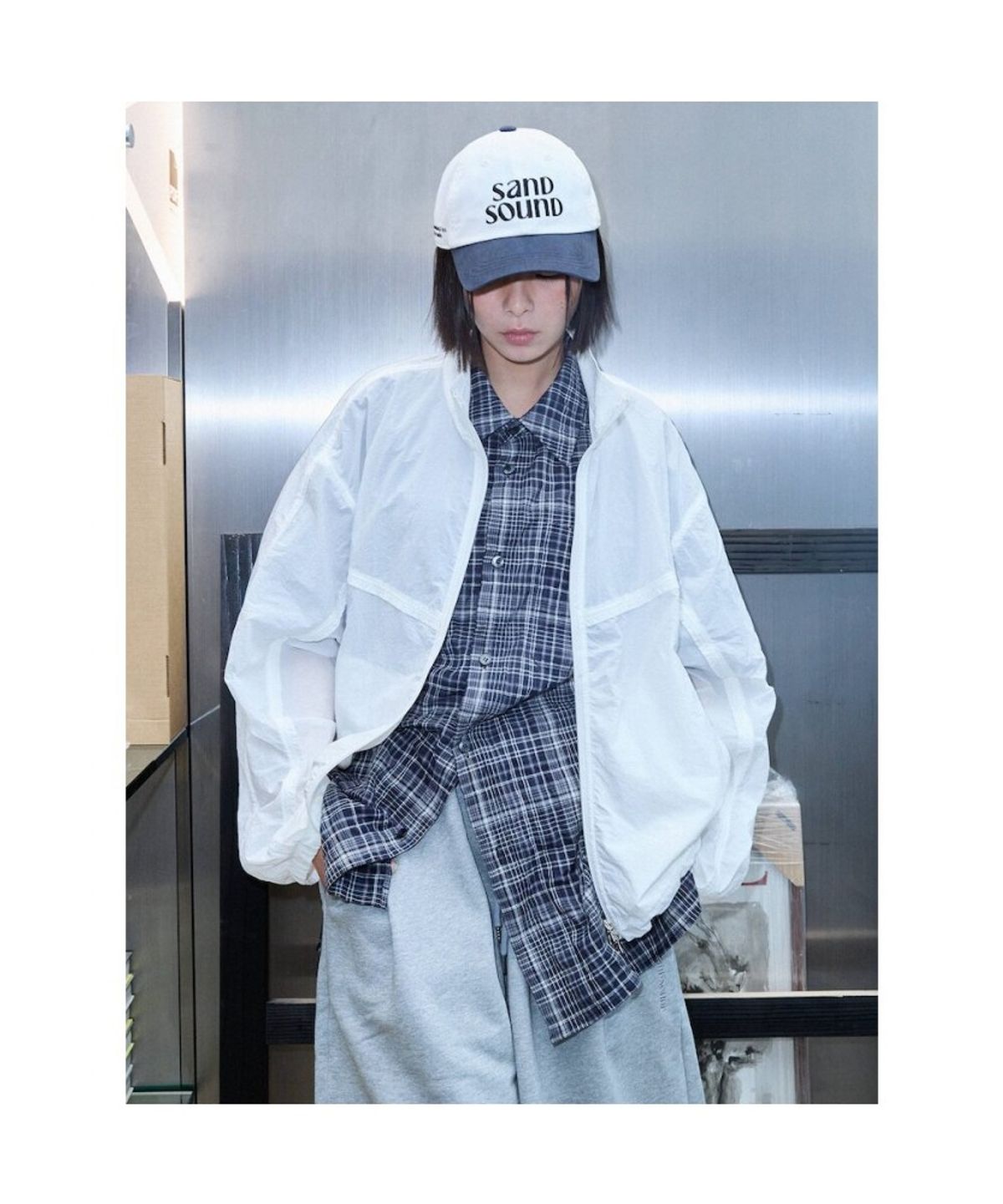 샌드 사운드(SAND SOUND) (UNISEX) 빅로고 볼캡  아이보리