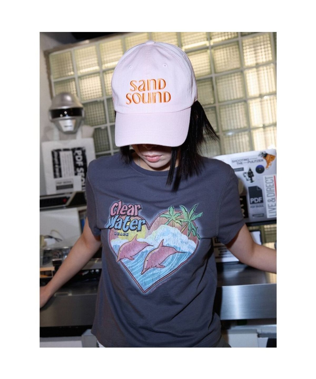 샌드 사운드(SAND SOUND) (UNISEX) 빅로고 볼캡  라이트 핑크