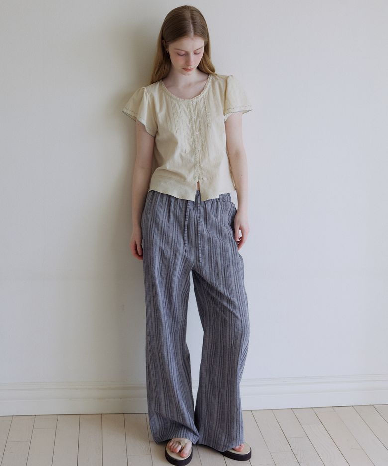 Natural stripe pants [KNSS08PT02]_Gray