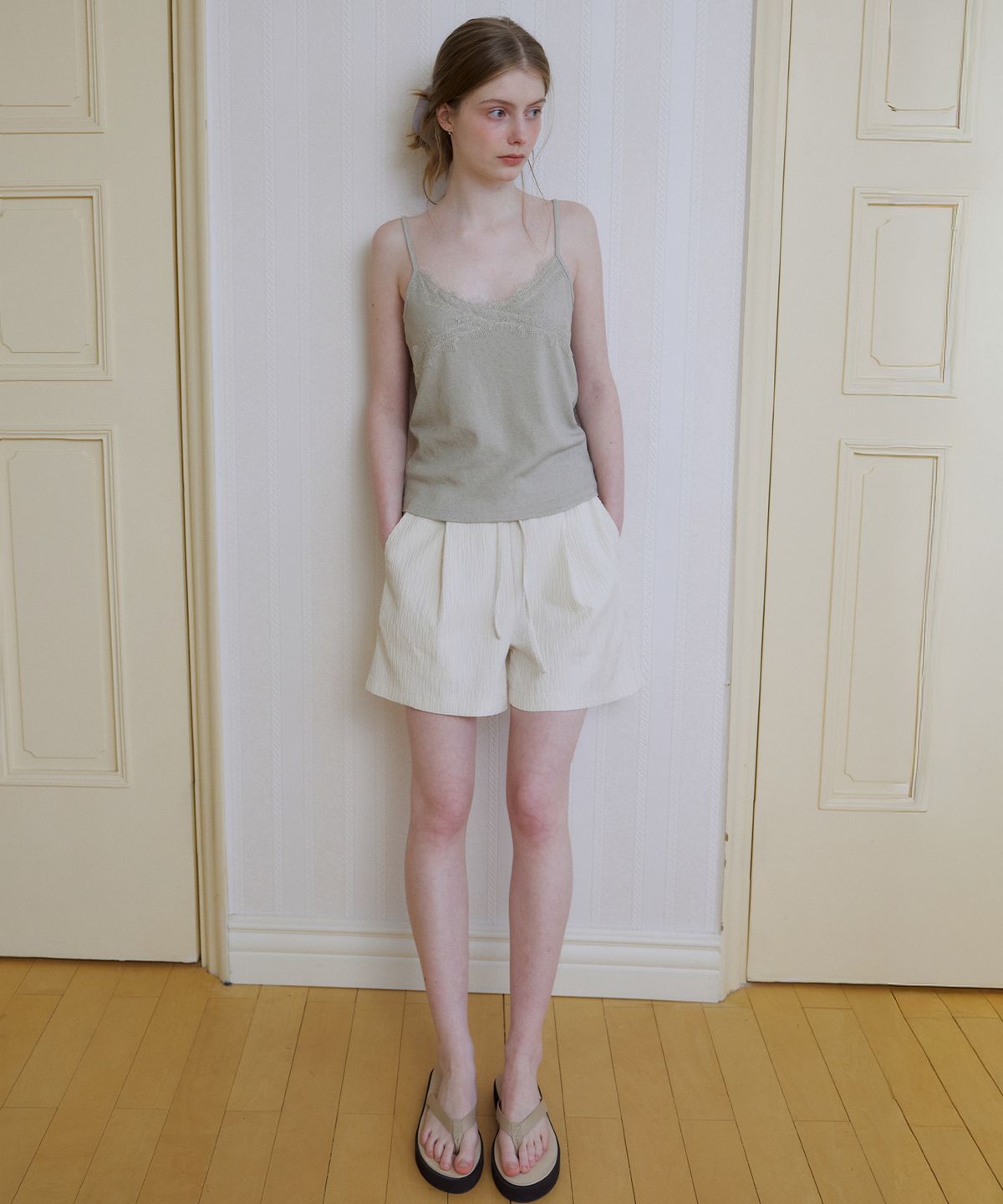 노운베러(KNOWNBETTER) Linkle short pants [KNSS08PT03]_Cream