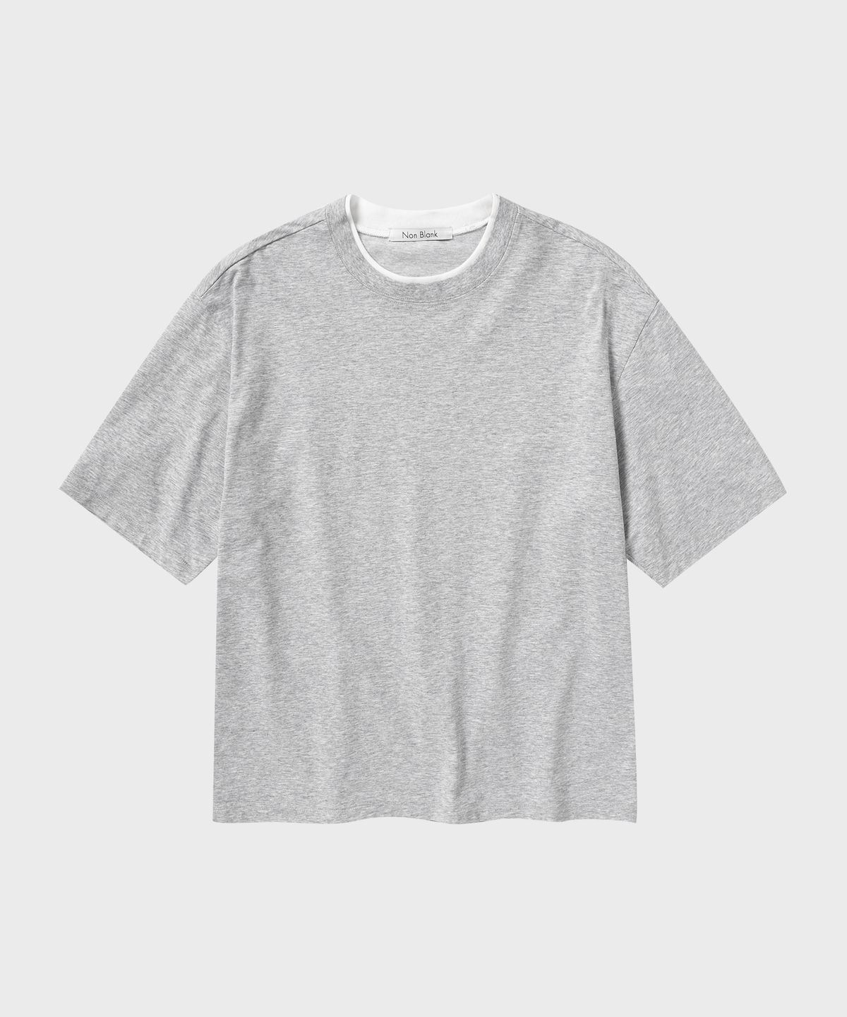 넌블랭크(NONBLANK) 크롭 HS 티셔츠_MELANGE GREY