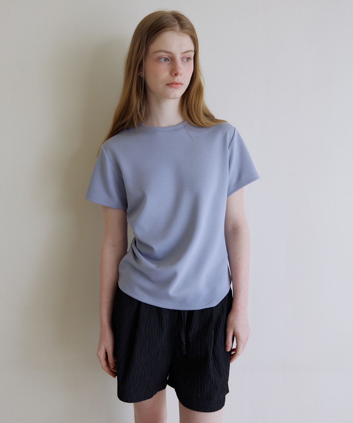 노운베러(KNOWNBETTER) Side-tuck essential T-shirt [KNSS06TS05]_Blue