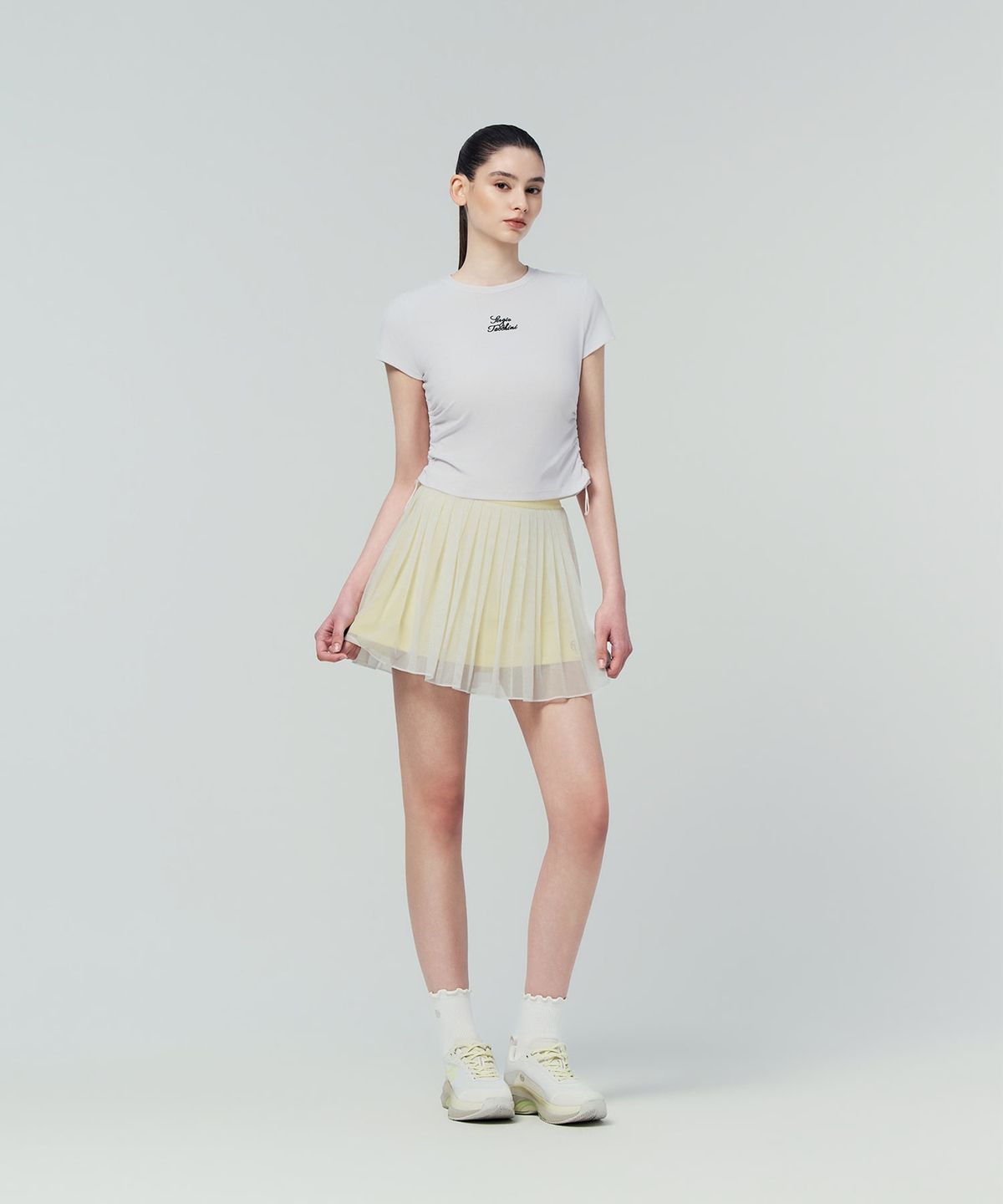 세르지오 타키니(SERGIO TACCHINI) W 타키니 플라잉 메쉬 스커트 (L.Yellow)