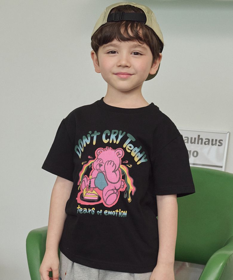 KIDS 돈크라이 테디 반팔티 블랙