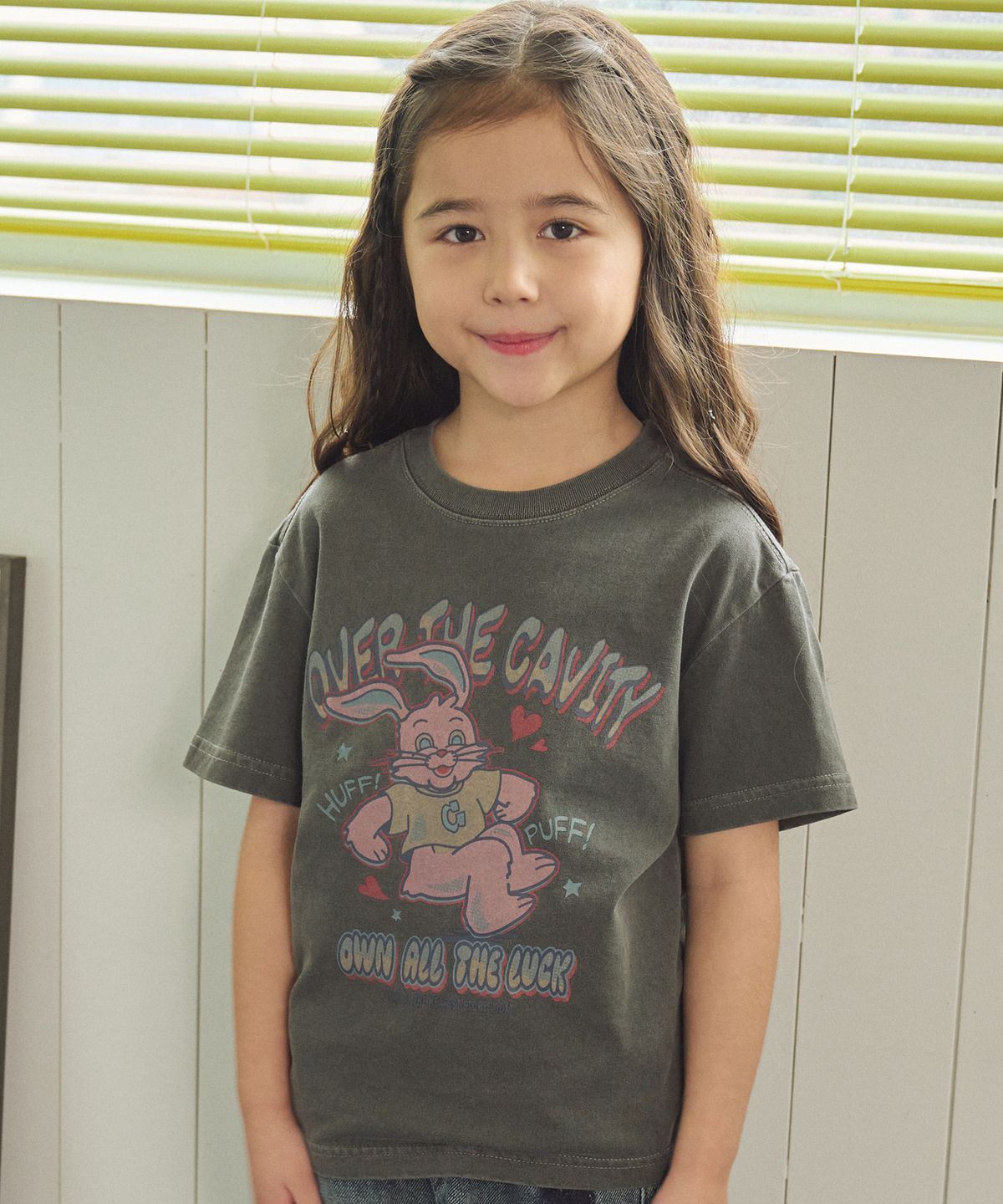 꼼파뇨 키즈(CPGN KIDS) KIDS 허프 홉피 피그먼트 반팔티 스모크블랙