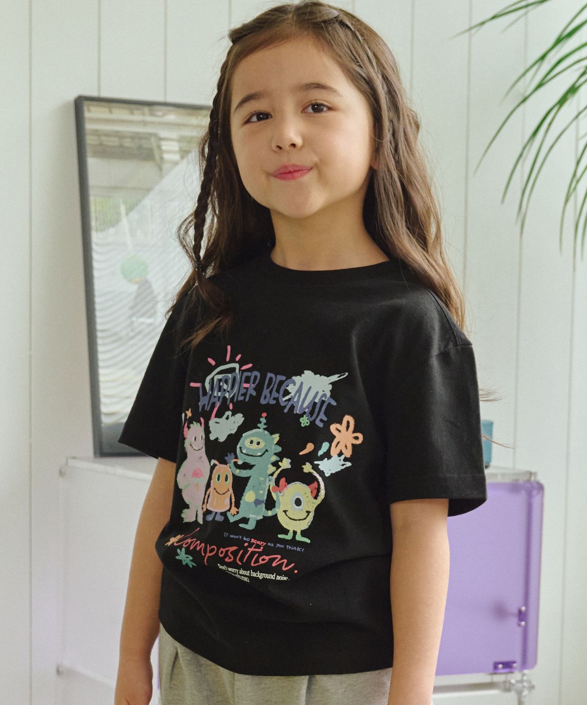꼼파뇨 키즈(CPGN KIDS) KIDS 해피 데이 반팔티 블랙