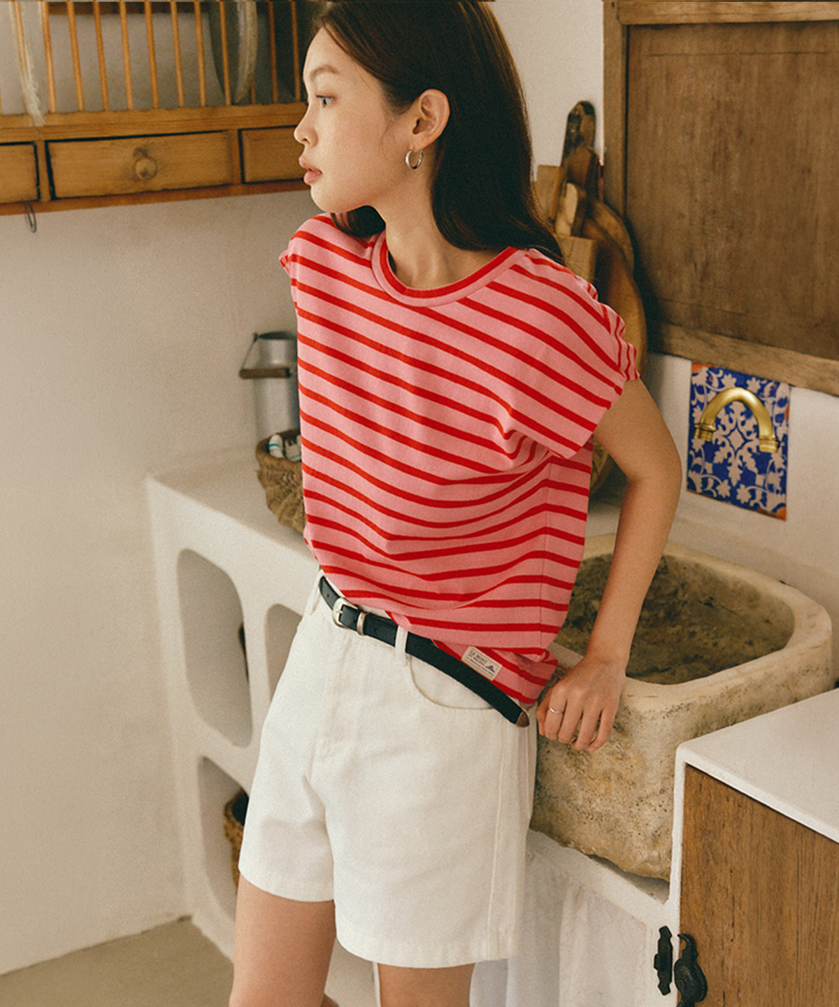 르몽생미셸(LE MONT ST MICHEL) Basic Cotton Shorts_White