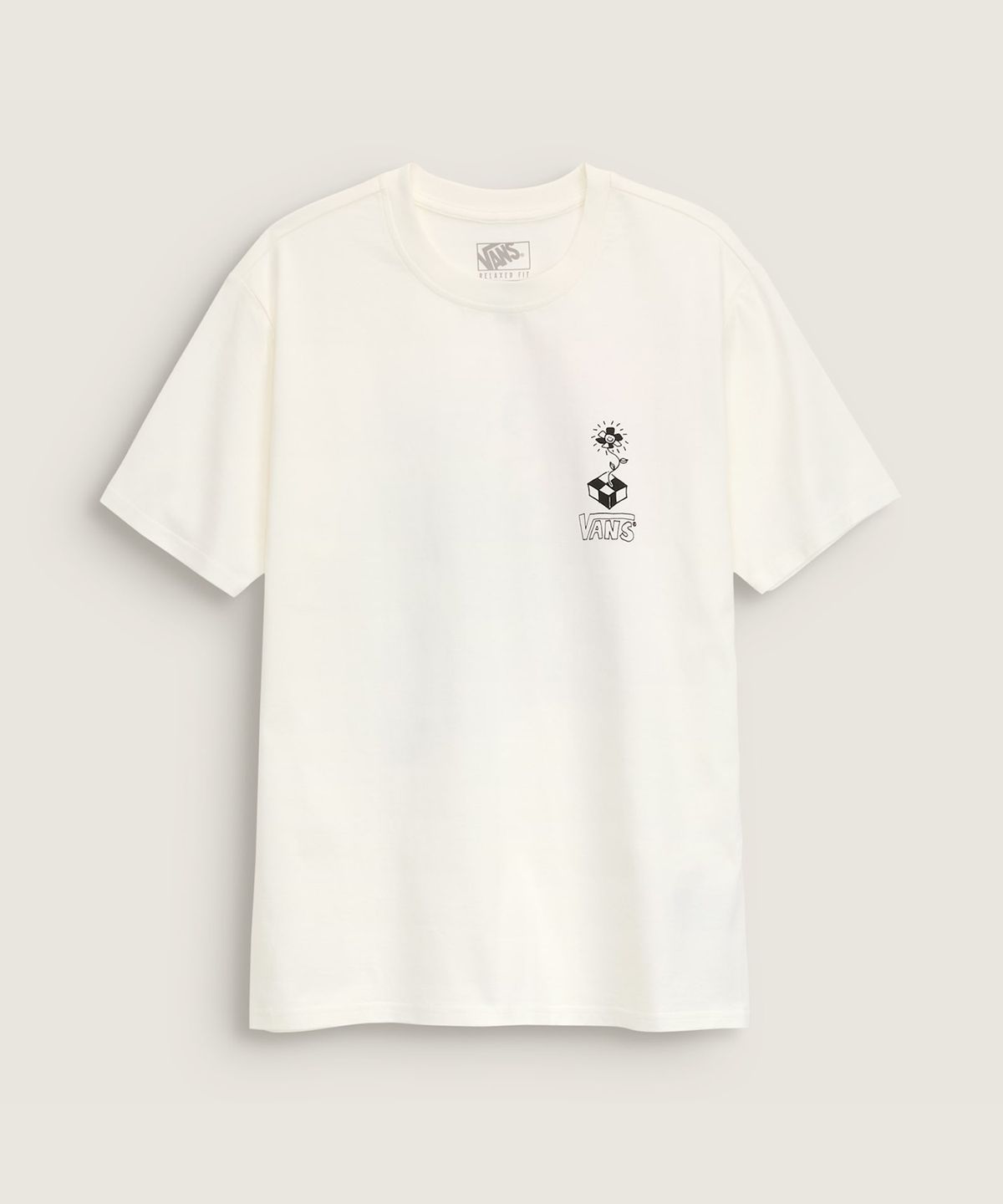 반스(VANS) 플라워 체크 반소매 티셔츠 - 마시멜로우 / VN000TM9FS81