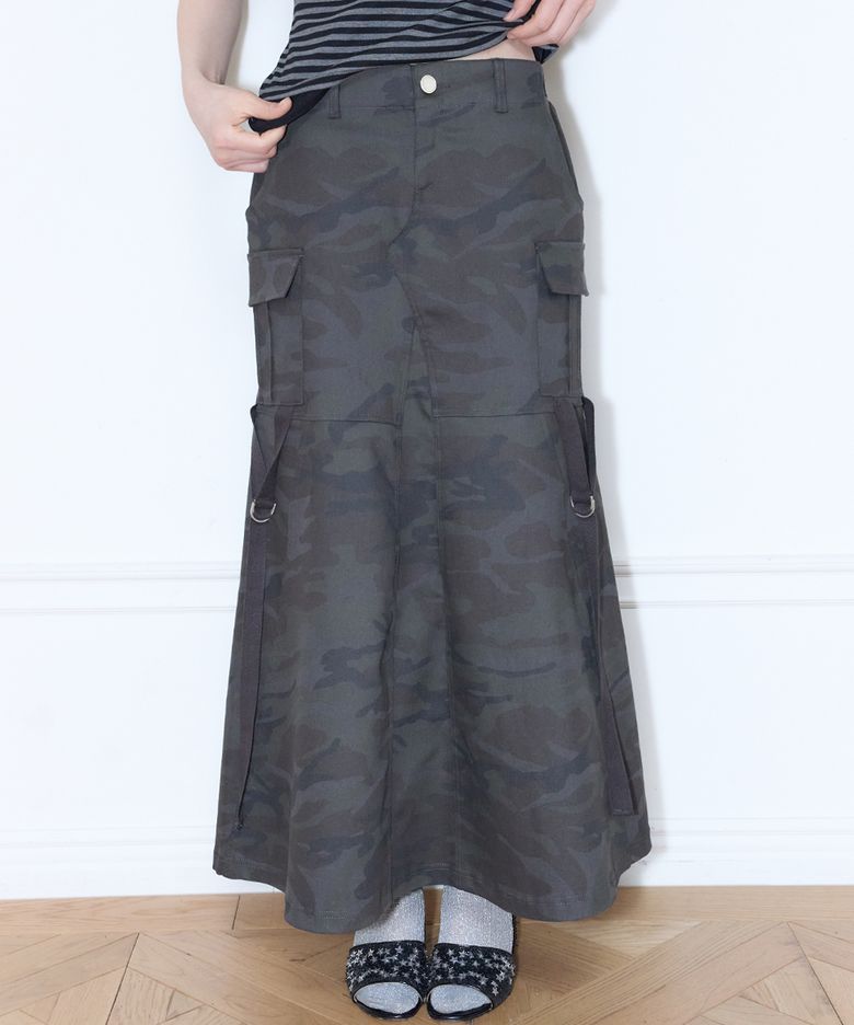 SY CARGO LONG SKIRT(CHARCOAL)