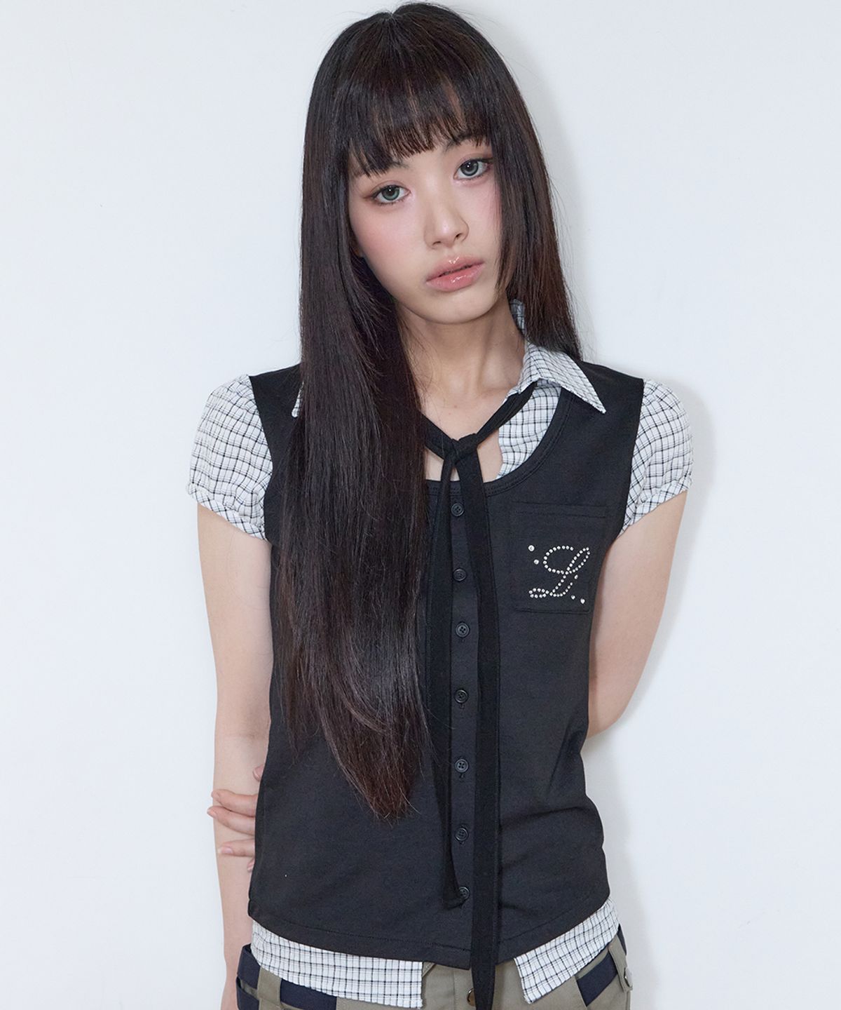 러브이즈트루(LUVISTRUE) SY LAYERED BLOUSE(BLACK)