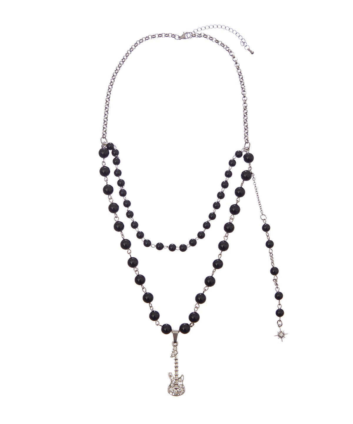 러브이즈트루(LUVISTRUE) SY GUITAR LAYERED NECKLACE(BLACK)