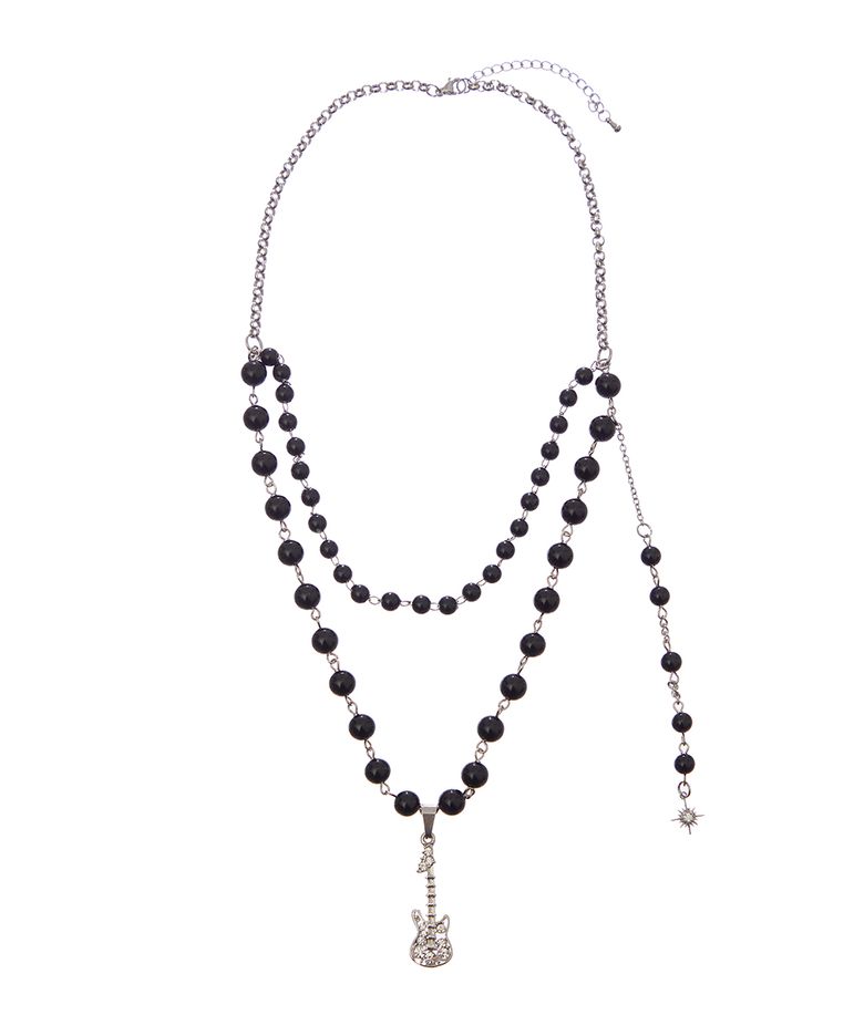 SY GUITAR LAYERED NECKLACE(BLACK)