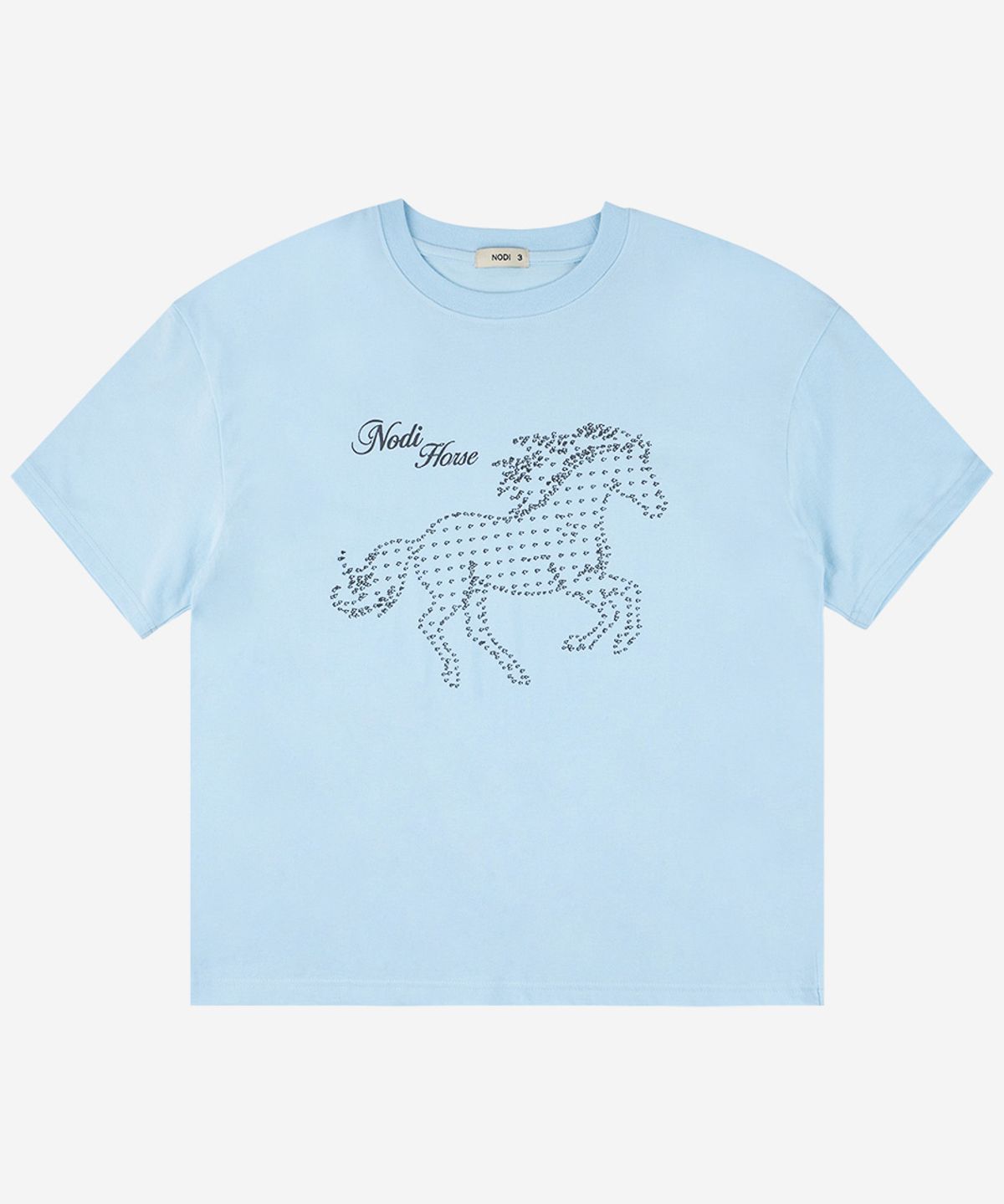 노디(NODI) Flow Arrow Horse crop Tee sky blue