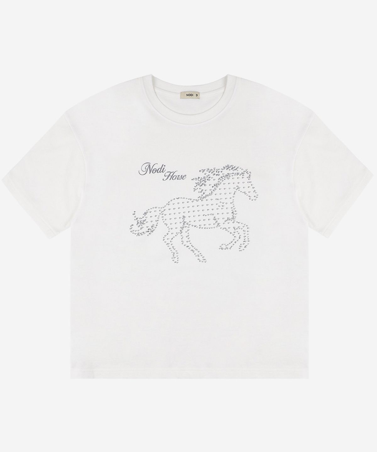 노디(NODI) Flow Arrow Horse crop Tee ivory