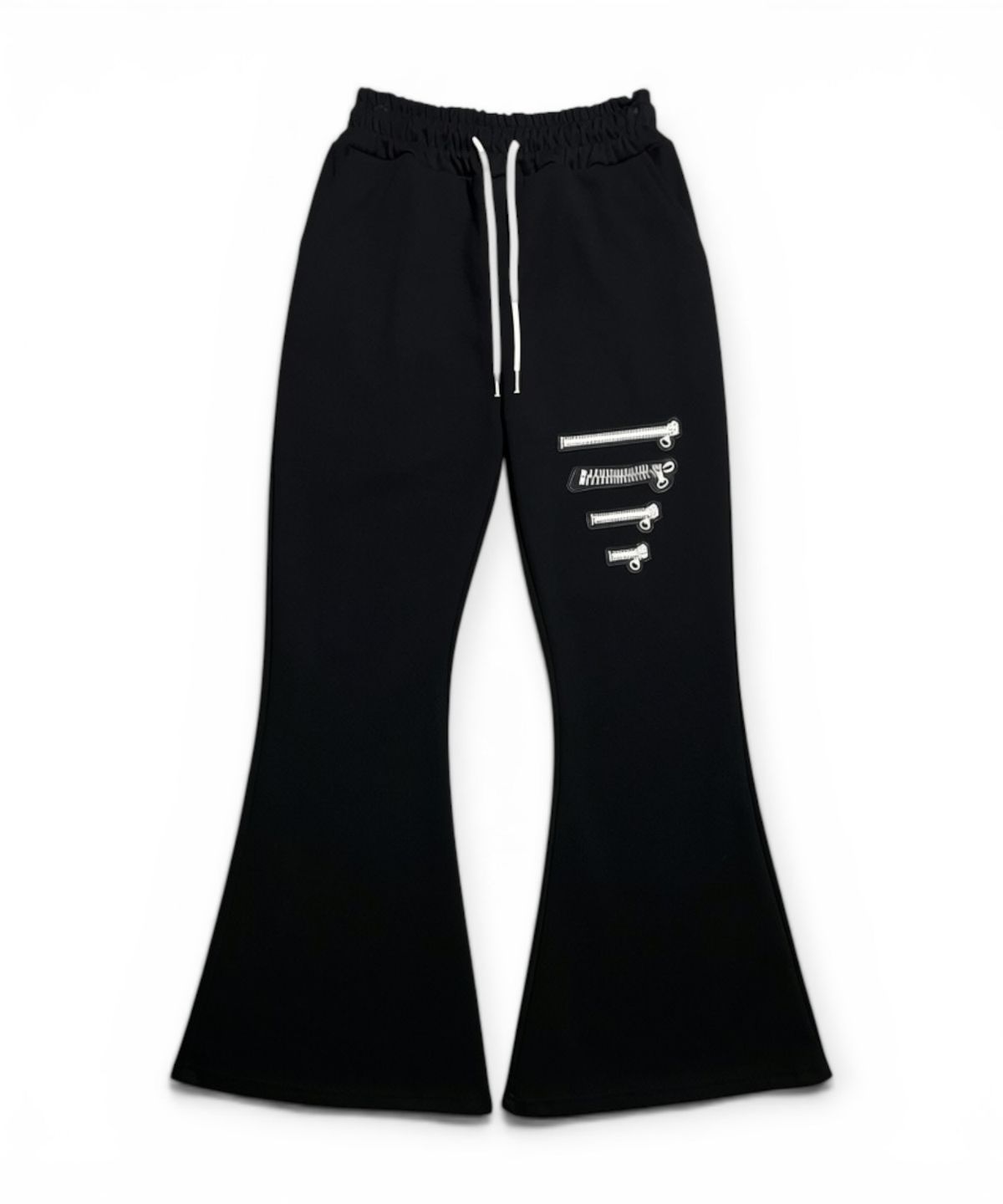 본슬리피(BORN SLIPPY) Industrial Zip Flare Sweatpants (Black)