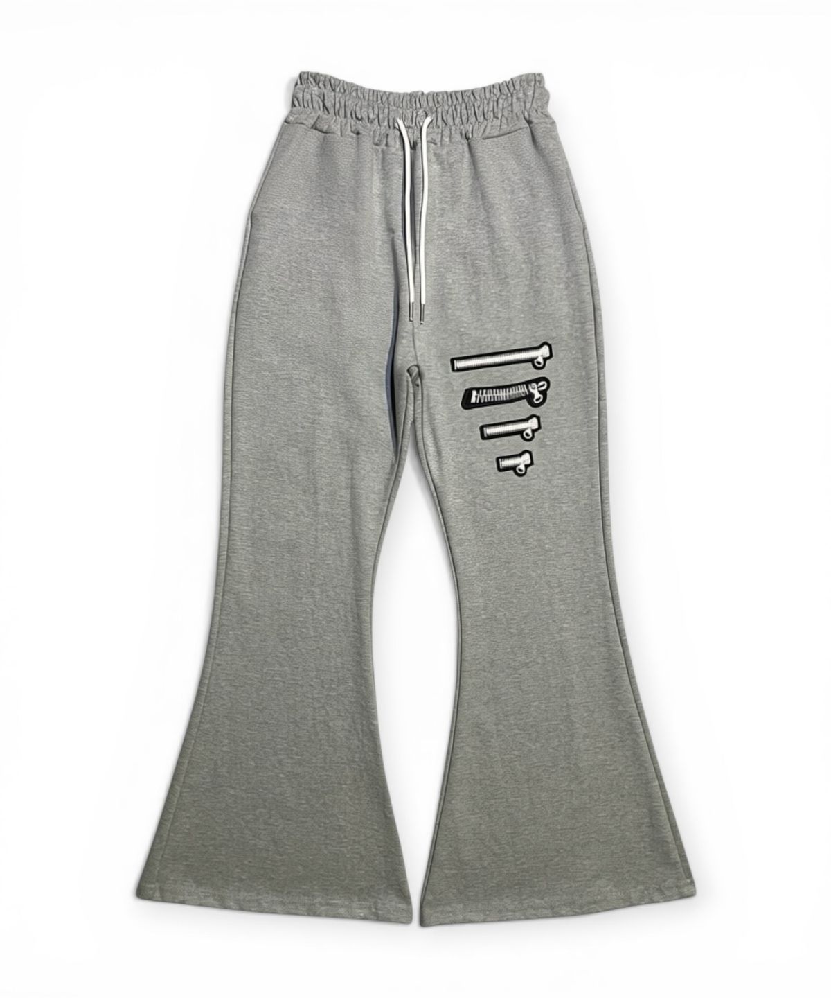 본슬리피(BORN SLIPPY) Industrial Zip Flare Sweatpants (Melange Gray)