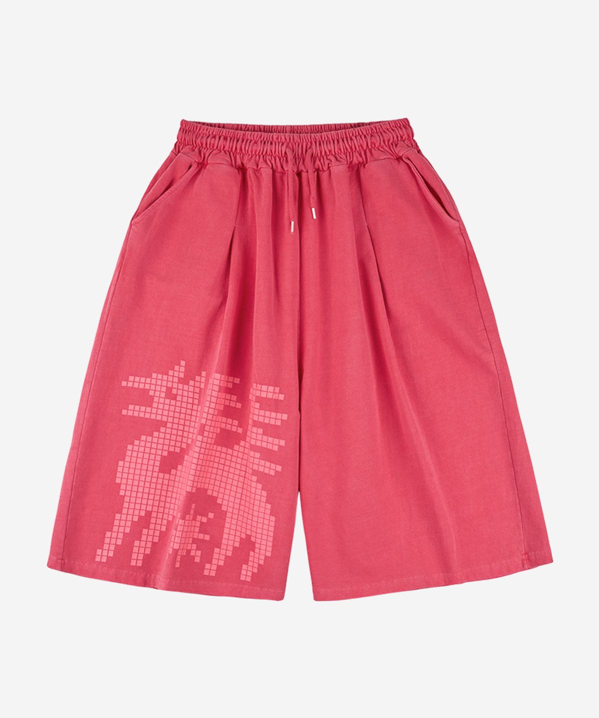 노디(NODI) Final Boss Dragon Pigment Bermuda Pants pink