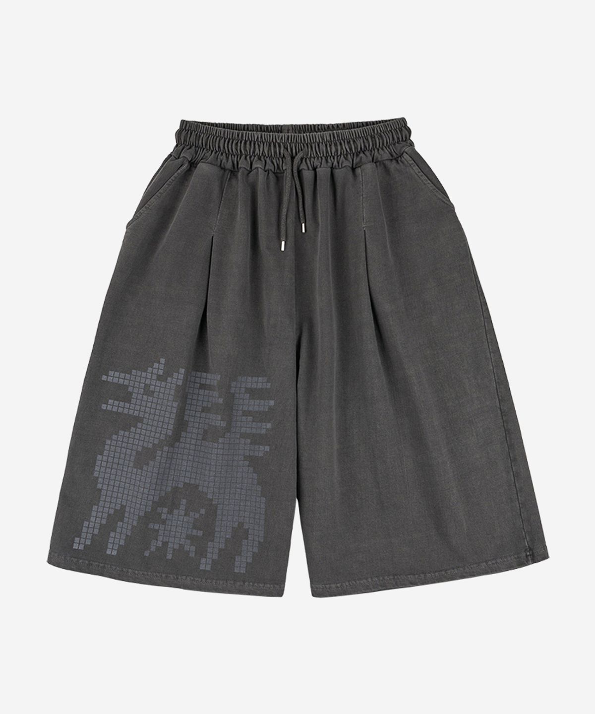 노디(NODI) Final Boss Dragon Pigment Bermuda Pants charcoal