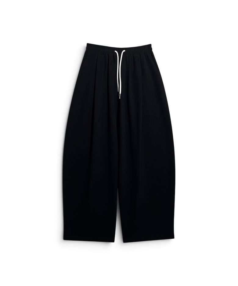 Soft Linen Relaxed Wide Pants (Black)