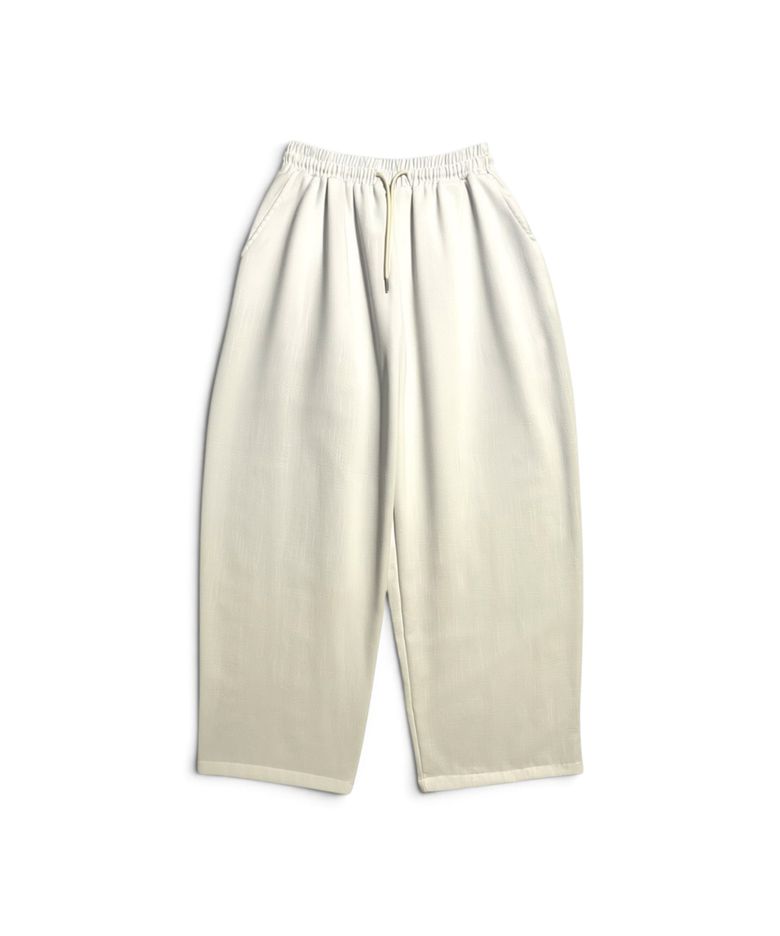 Soft Linen Relaxed Wide Pants (Ivory)