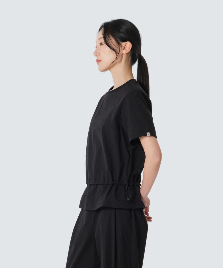 미닛 여성 스트링 반팔 티셔츠 (S26MWFTS73) Black