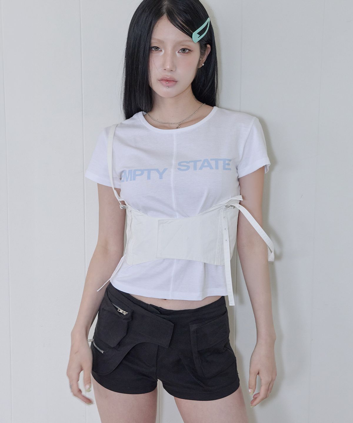 사일프레이(41PRAY) Corset Layered Sleeveless Top / White