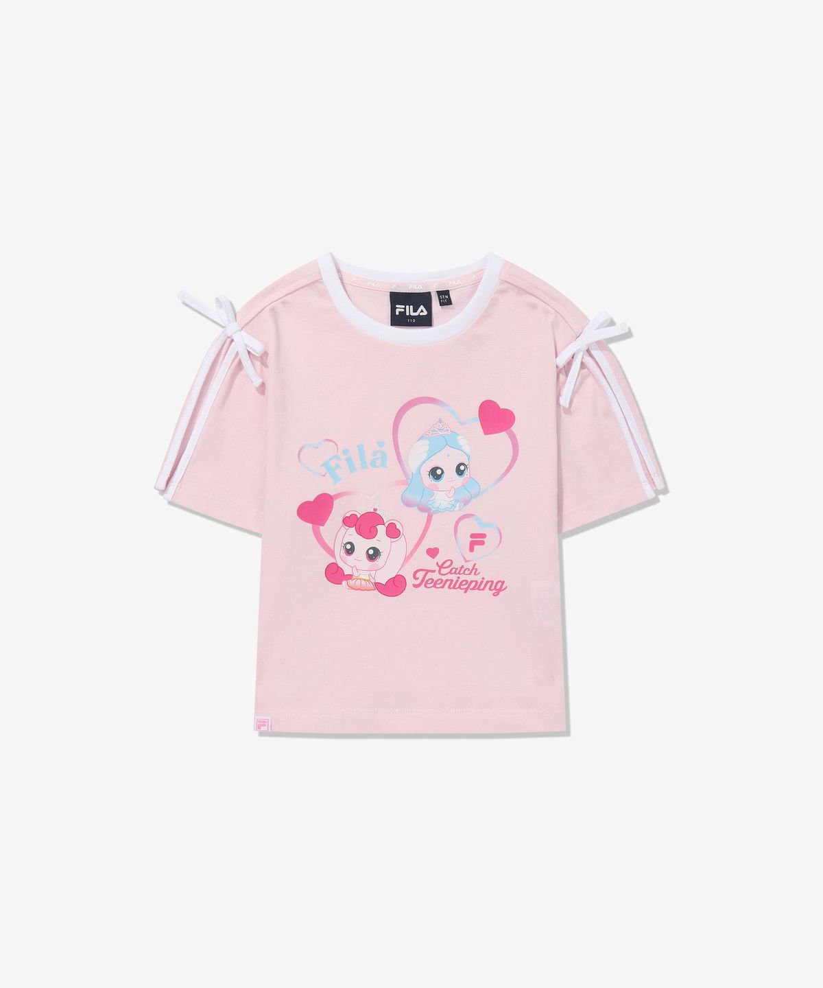 휠라 키즈(FILA KIDS) 프린세스 캐치! 티니핑 소매트임 티셔츠