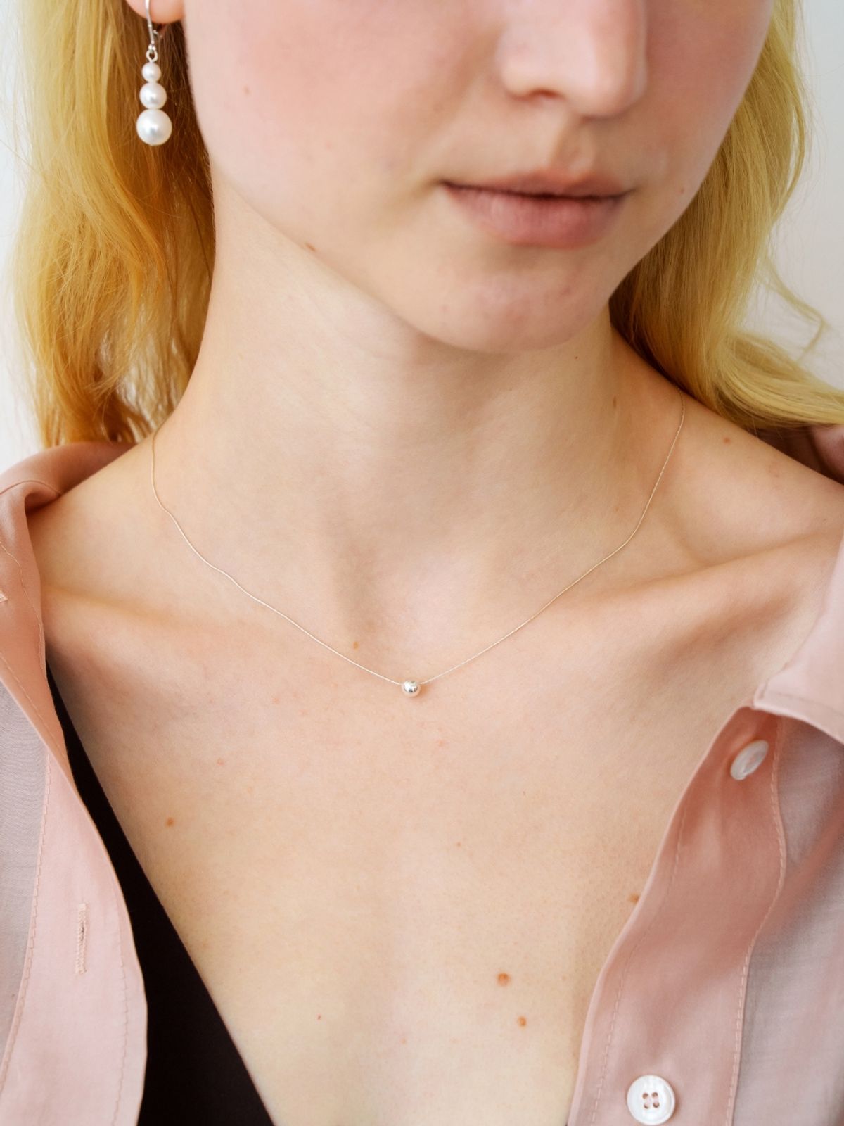 러브미몬스터(LOVE ME MONSTER) [Silver] Shining Ball Chain Necklace (L261MNK140)