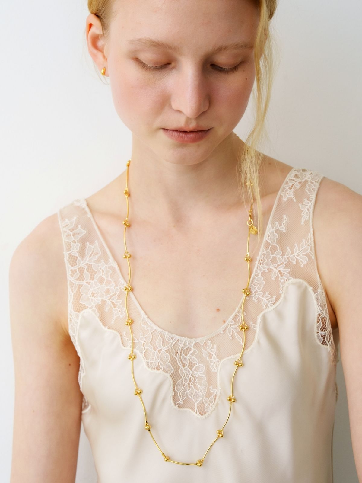 러브미몬스터(LOVE ME MONSTER) Two Ball Link Chain Long Necklace (L261MNK150)