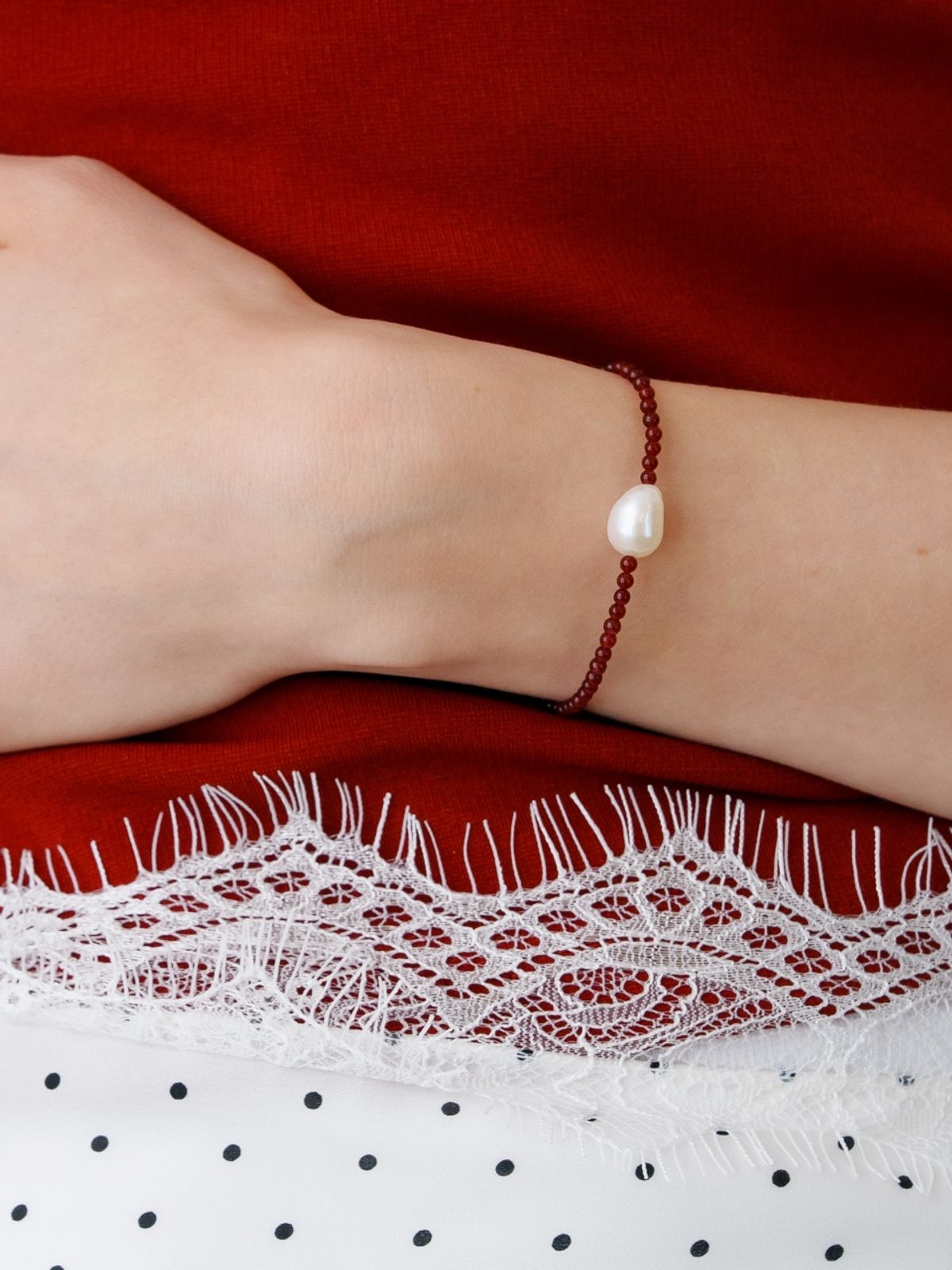 러브미몬스터(LOVE ME MONSTER) Natural Gem And Pearl Bracelet_2COL (L261MBC030)