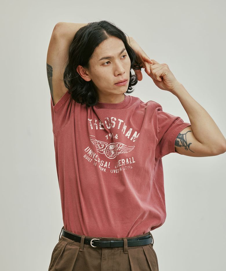 1924 WINGS PIGMENT T-SHIRT BURGUNDY